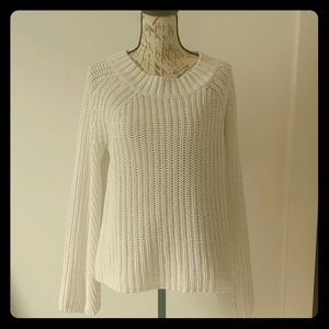 Cupio Knit Woven Sweater with Bell Sleeves